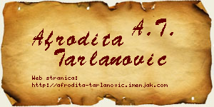 Afrodita Tarlanović vizit kartica
